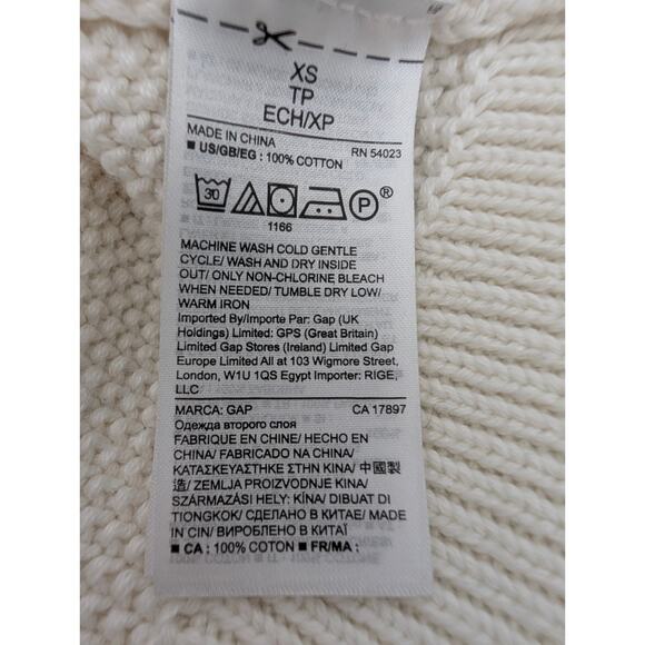 Gap Chunky Cableknit Fisherman Sweater Women XS Coastal Preppy Old Money Cabin‎ - Picture 7 of 8